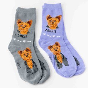 Yorkie Yorkshire Terrier Dog Rescue Animal Breed Lightweight 2 Pairs Socks